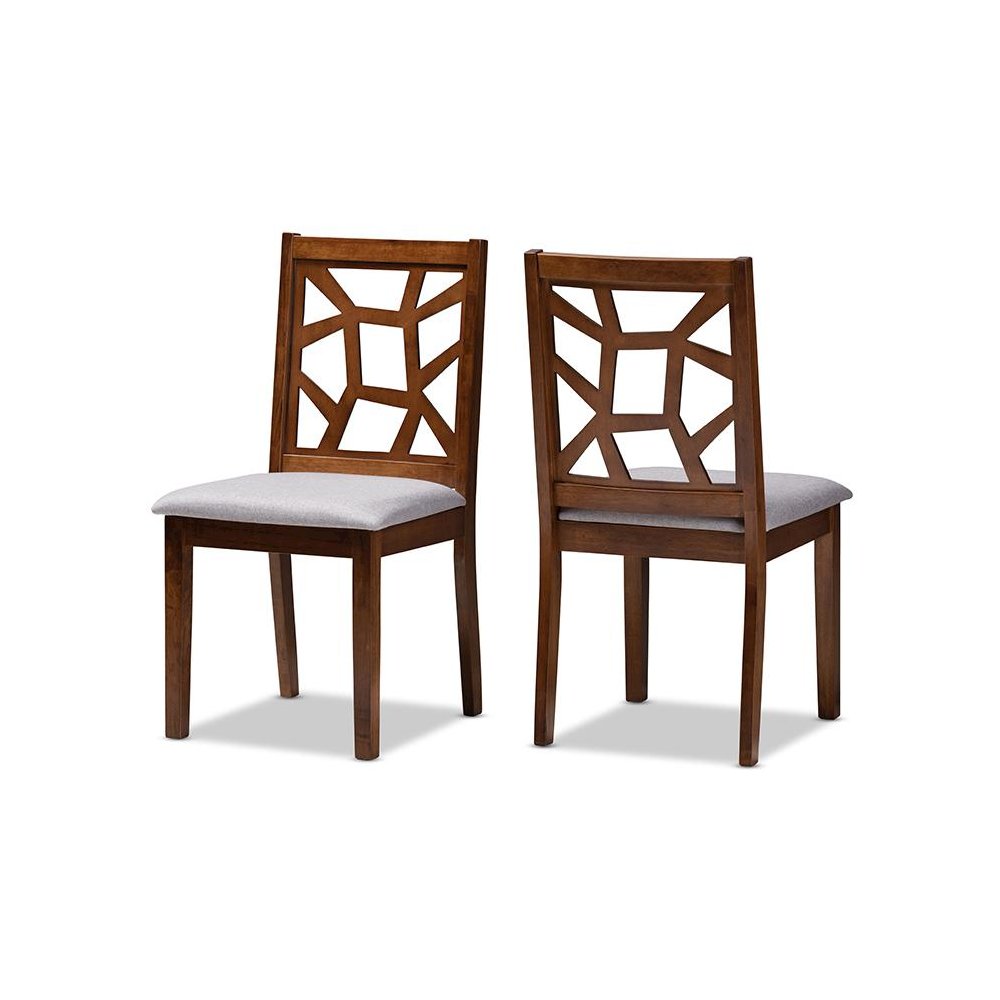Walnut Brown Finished Dining Chair Set of 2. Picture 1