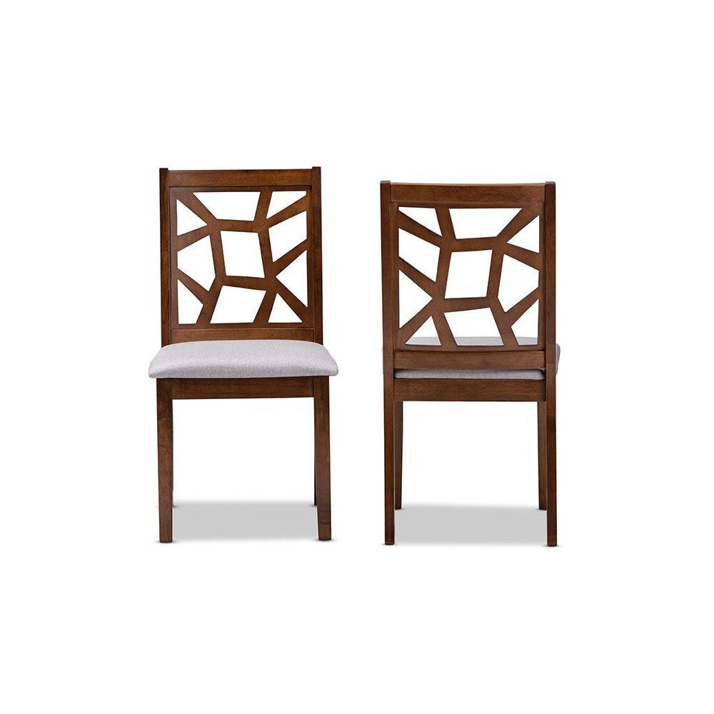 Walnut Brown Finished Dining Chair Set of 2. Picture 2