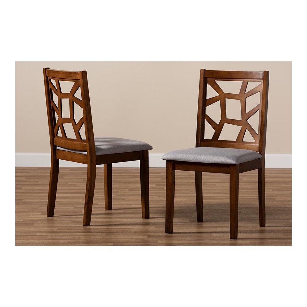 Walnut Brown Finished Dining Chair Set of 2. Picture 6