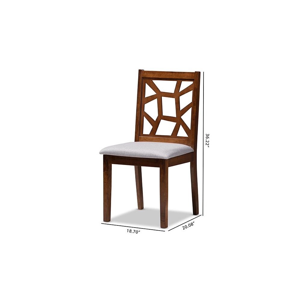 Walnut Brown Finished Dining Chair Set of 2. Picture 7
