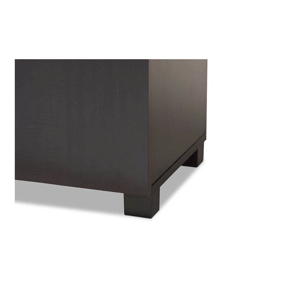Two-Tone Wenge and Black Finished 2-Door Wood Entryway Shoe Storage Cabinet. Picture 6