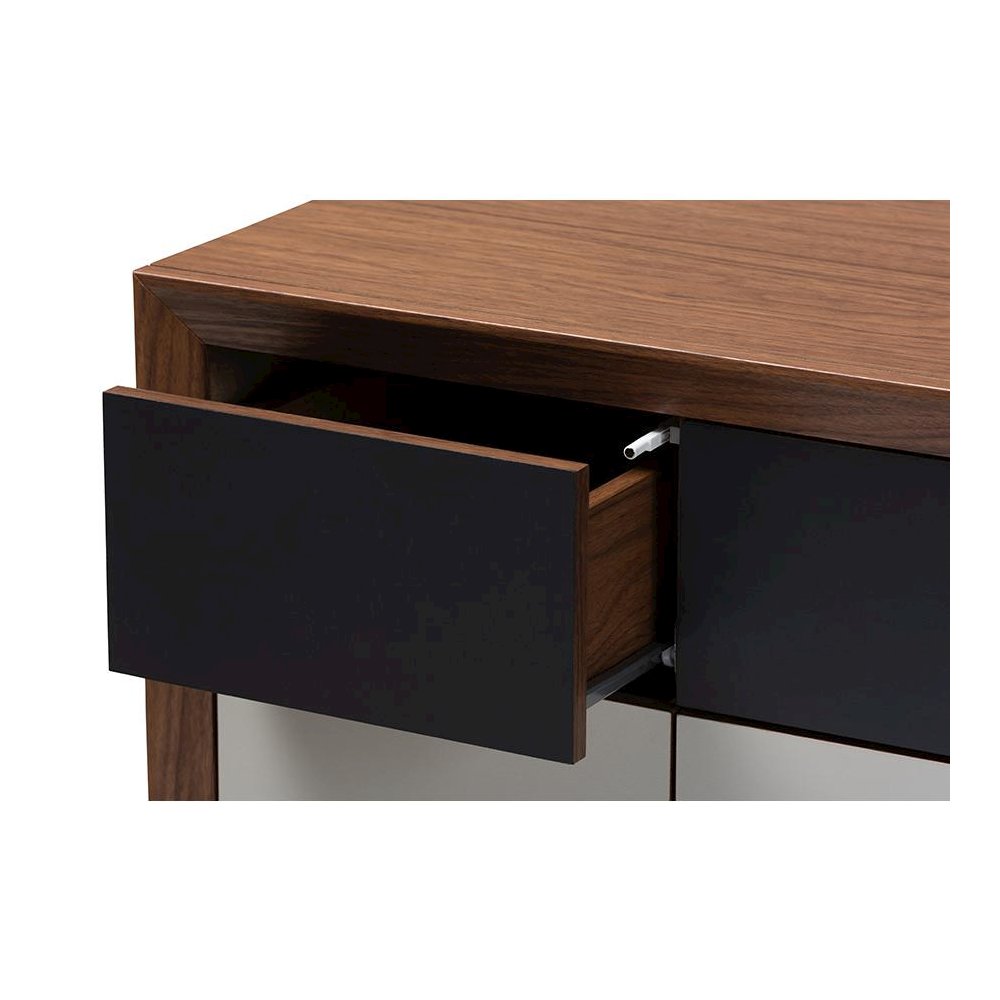 Baxton Studio Svante Mid-Century Modern Multicolor Finished Wood 6-Drawer Chest. Picture 5