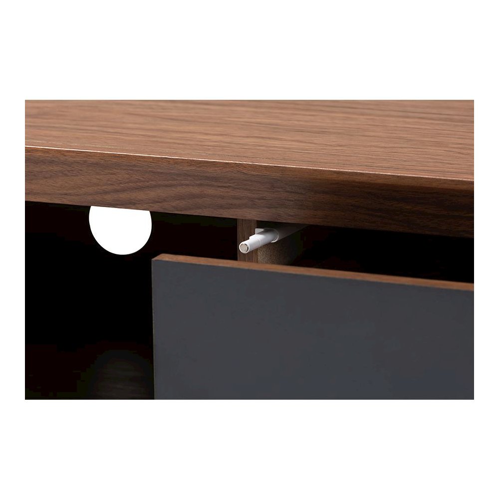 Svante Mid-Century Modern Multicolor Finished Wood 3-Drawer TV Stand. Picture 5