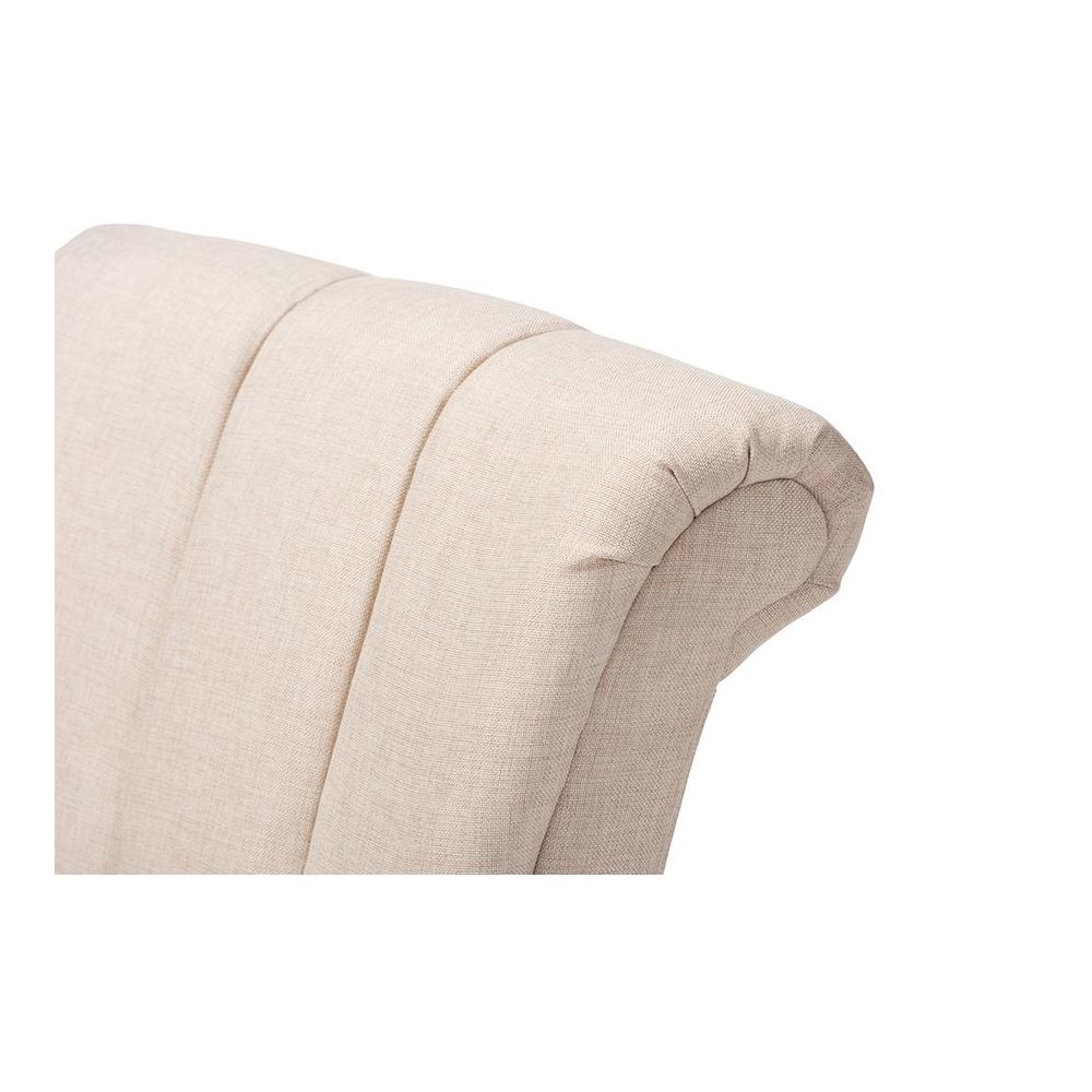 Rayner Modern and Contemporary Beige Fabric Upholstered Swivel Chair. Picture 5