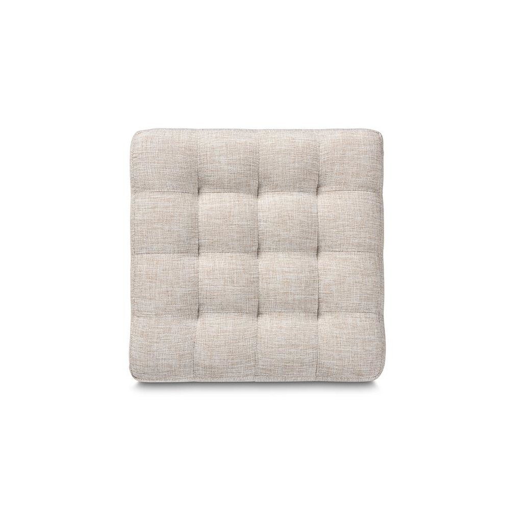 Beige Fabric Upholstered Tufted Cube Ottoman Set of 2. Picture 3