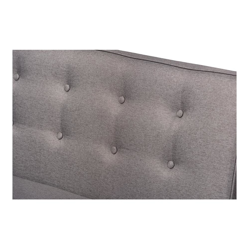Arvid Mid-Century Modern Gray Fabric Upholstered 5-Piece Wood Dining Nook Set. Picture 2