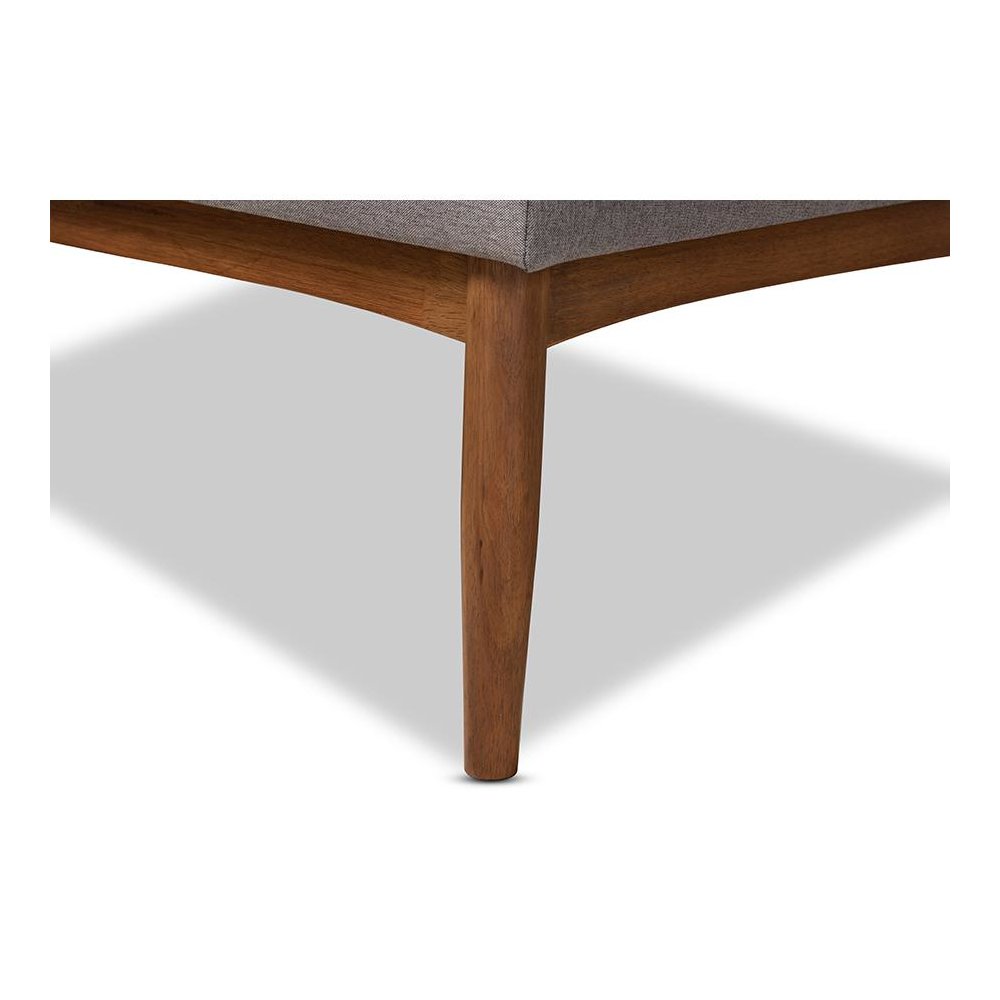Arvid Mid-Century Modern Gray Fabric Upholstered 5-Piece Wood Dining Nook Set. Picture 3