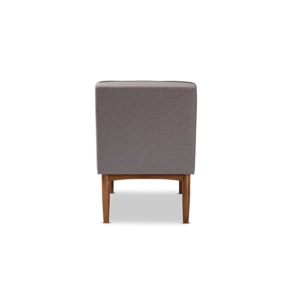 Baxton Studio Arvid Mid-Century Modern Gray Fabric Upholstered Wood Dining Chair. Picture 4