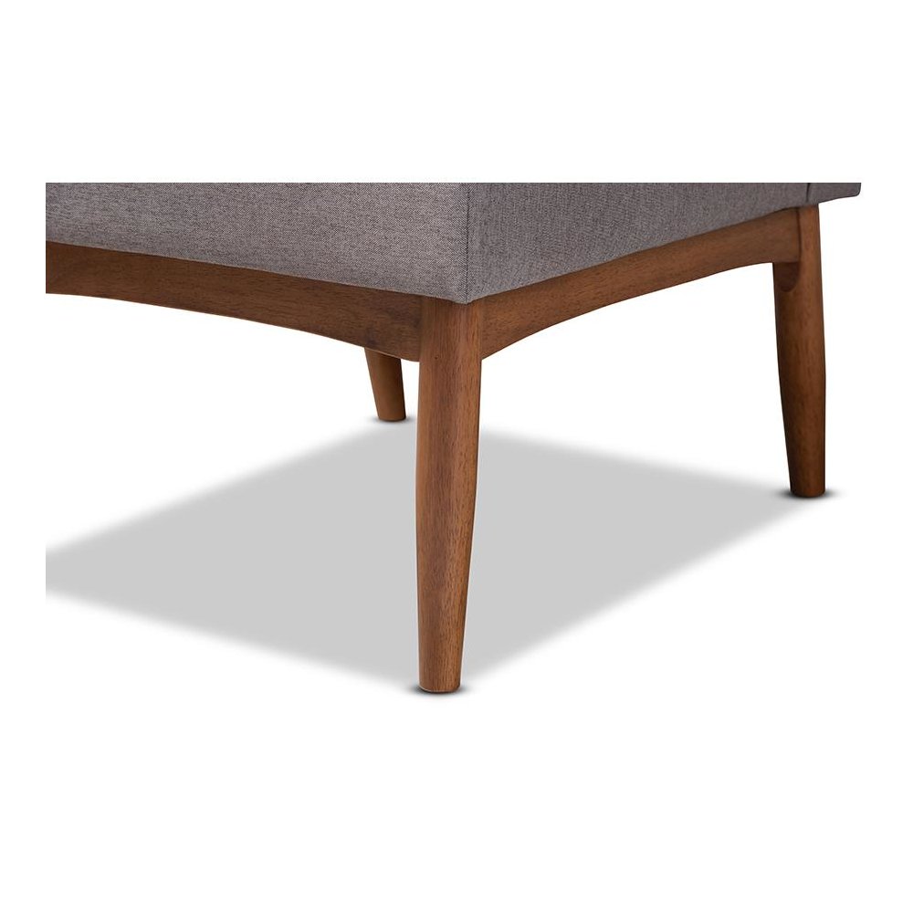 Baxton Studio Arvid Mid-Century Modern Gray Fabric Upholstered Wood Dining Chair. Picture 6