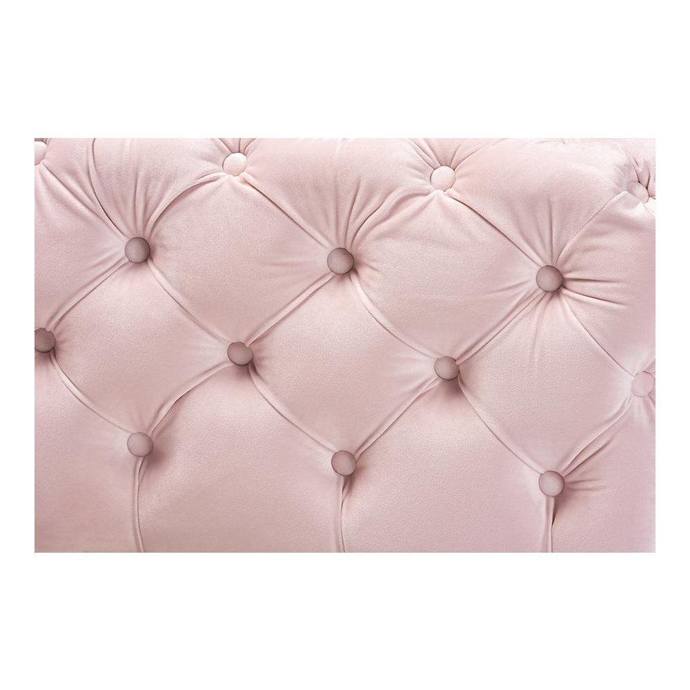 Gold Finished Button Tufted Bench Ottoman. Picture 4