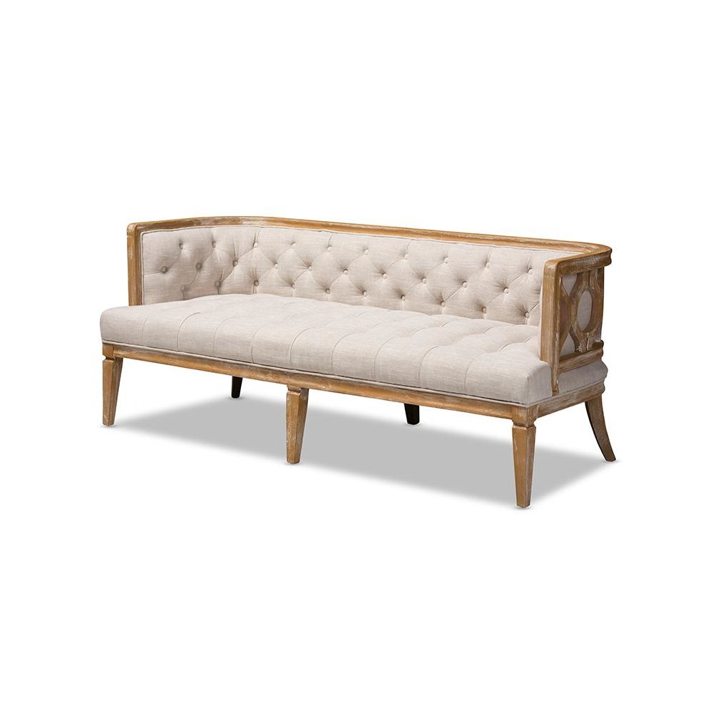 White-Washed Oak Wood Sofa. Picture 1