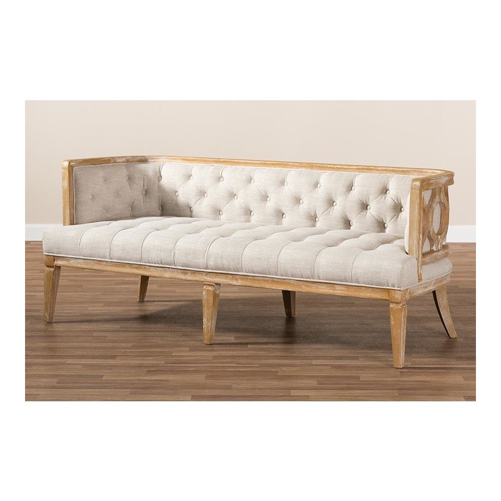 White-Washed Oak Wood Sofa. Picture 9