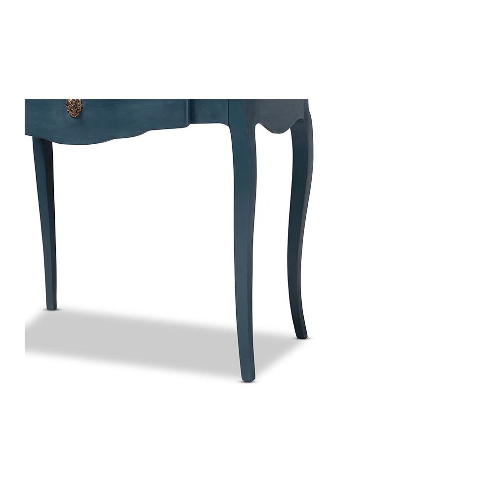 Celestine French Provincial Blue Spruce Finished Wood Accent Writing Desk. Picture 8