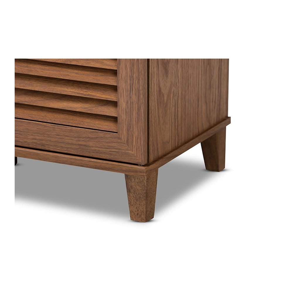 Walnut Finished 8-Shelf Wood Shoe Storage Cabinet. Picture 6
