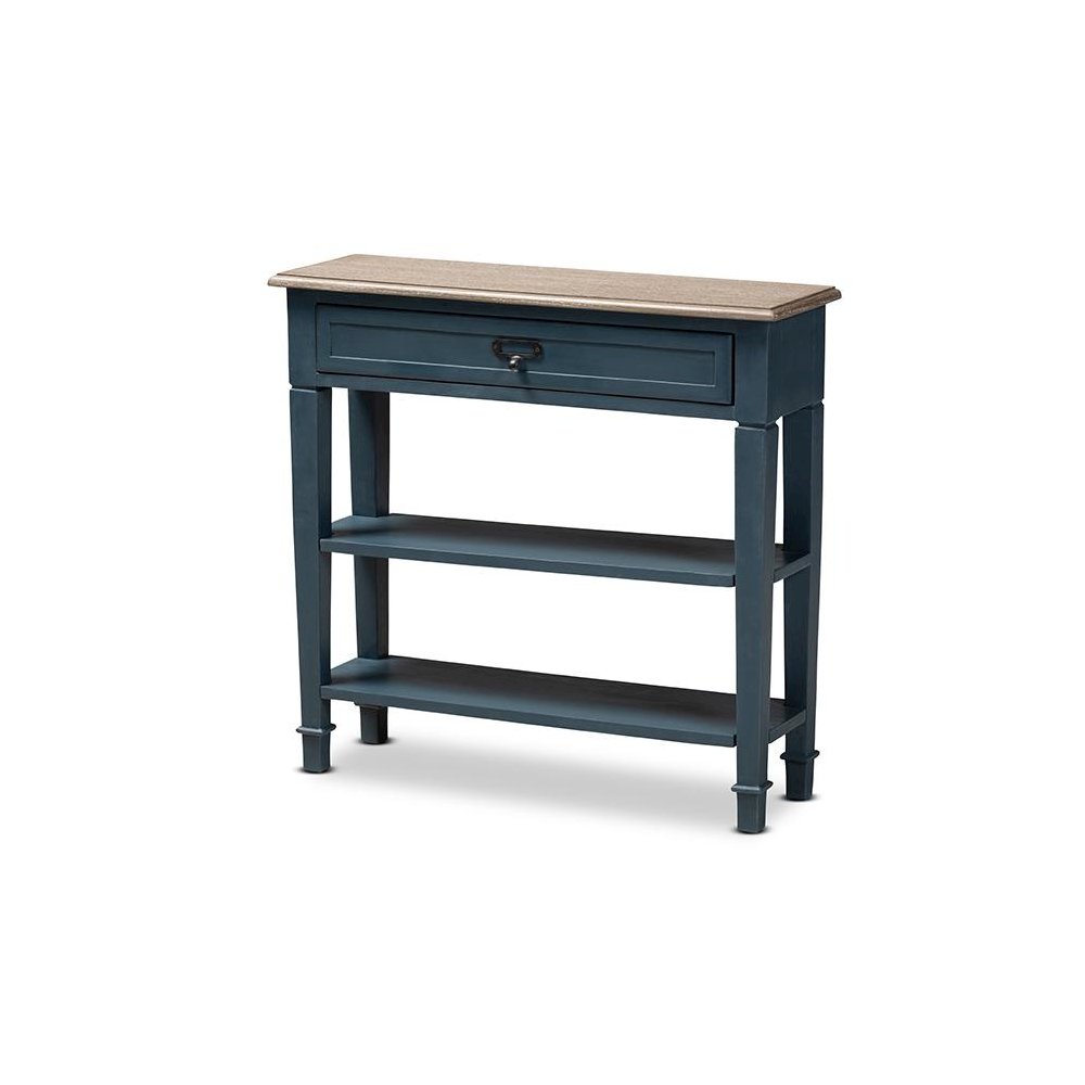 Dauphine French Provincial Blue Spruce Fiinished Wood Accent Console Table. Picture 1
