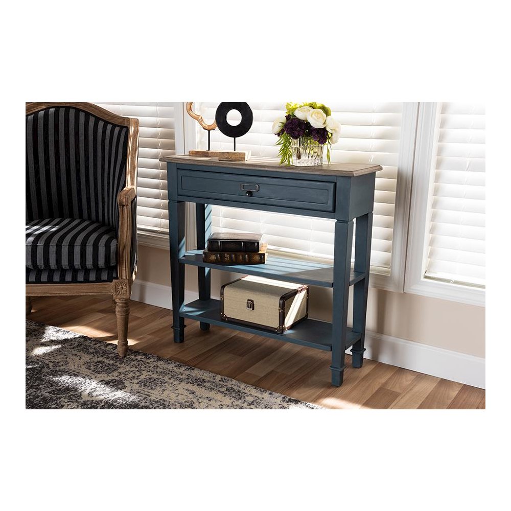 Dauphine French Provincial Blue Spruce Fiinished Wood Accent Console Table. Picture 8