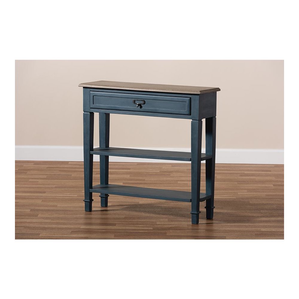 Dauphine French Provincial Blue Spruce Fiinished Wood Accent Console Table. Picture 9