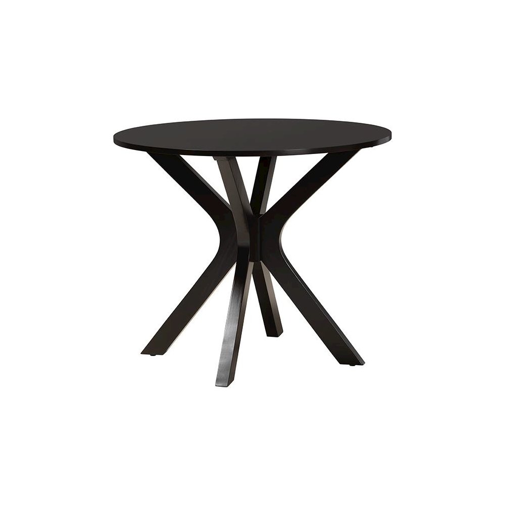 Norah Modern Sand Fabric and Dark Brown Finished Wood 5-Piece Dining Set. Picture 3