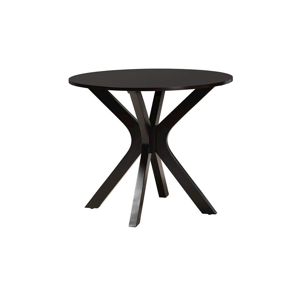 Maya Modern Beige Fabric and Espresso Brown Finished Wood 5-Piece Dining Set. Picture 3