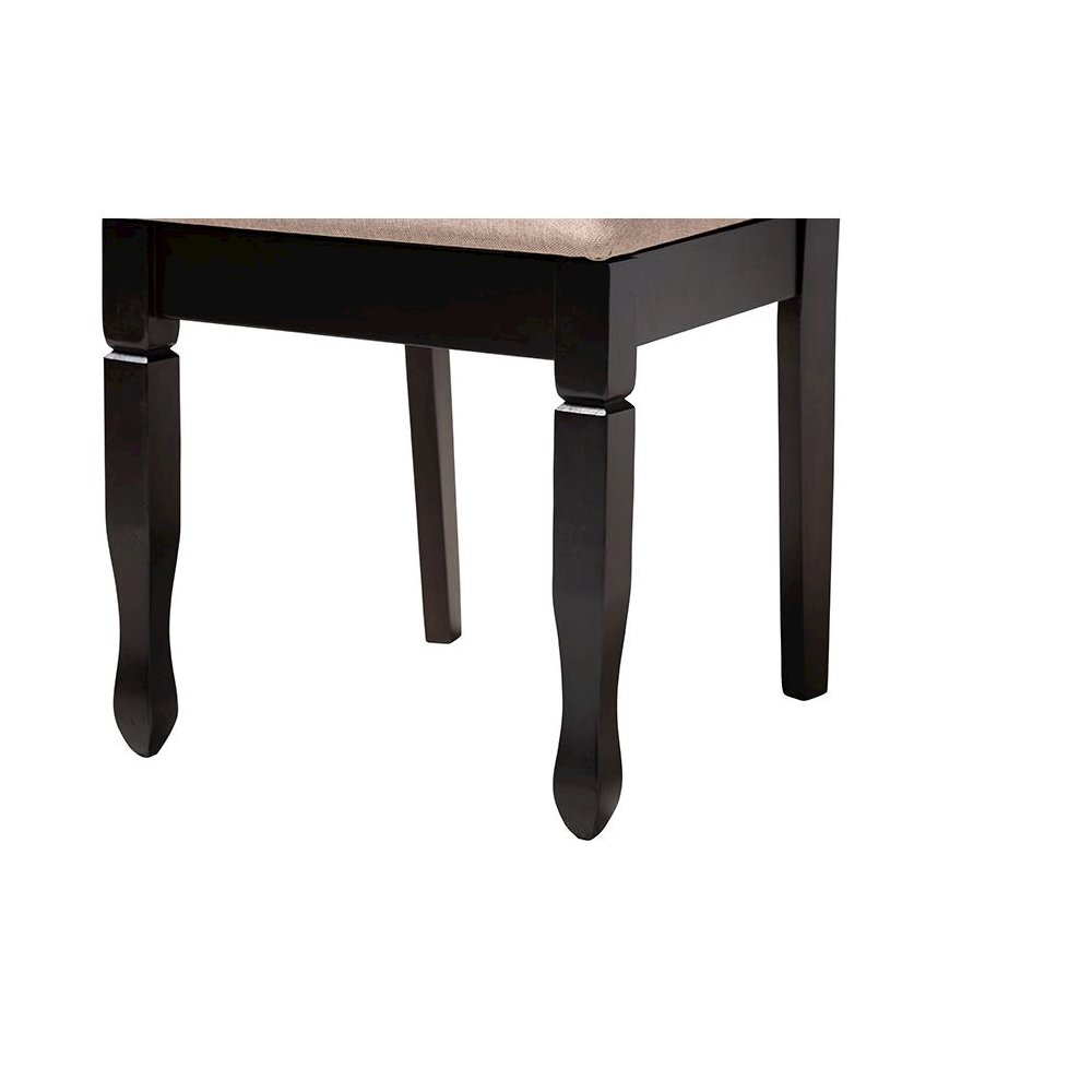 Aggie Modern Sand Fabric and Dark Brown Finished Wood 5-Piece Dining Set. Picture 6