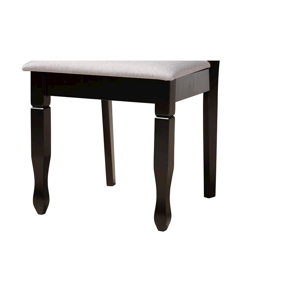 Maya Modern Grey Fabric and Espresso Brown Finished Wood 5-Piece Dining Set. Picture 6