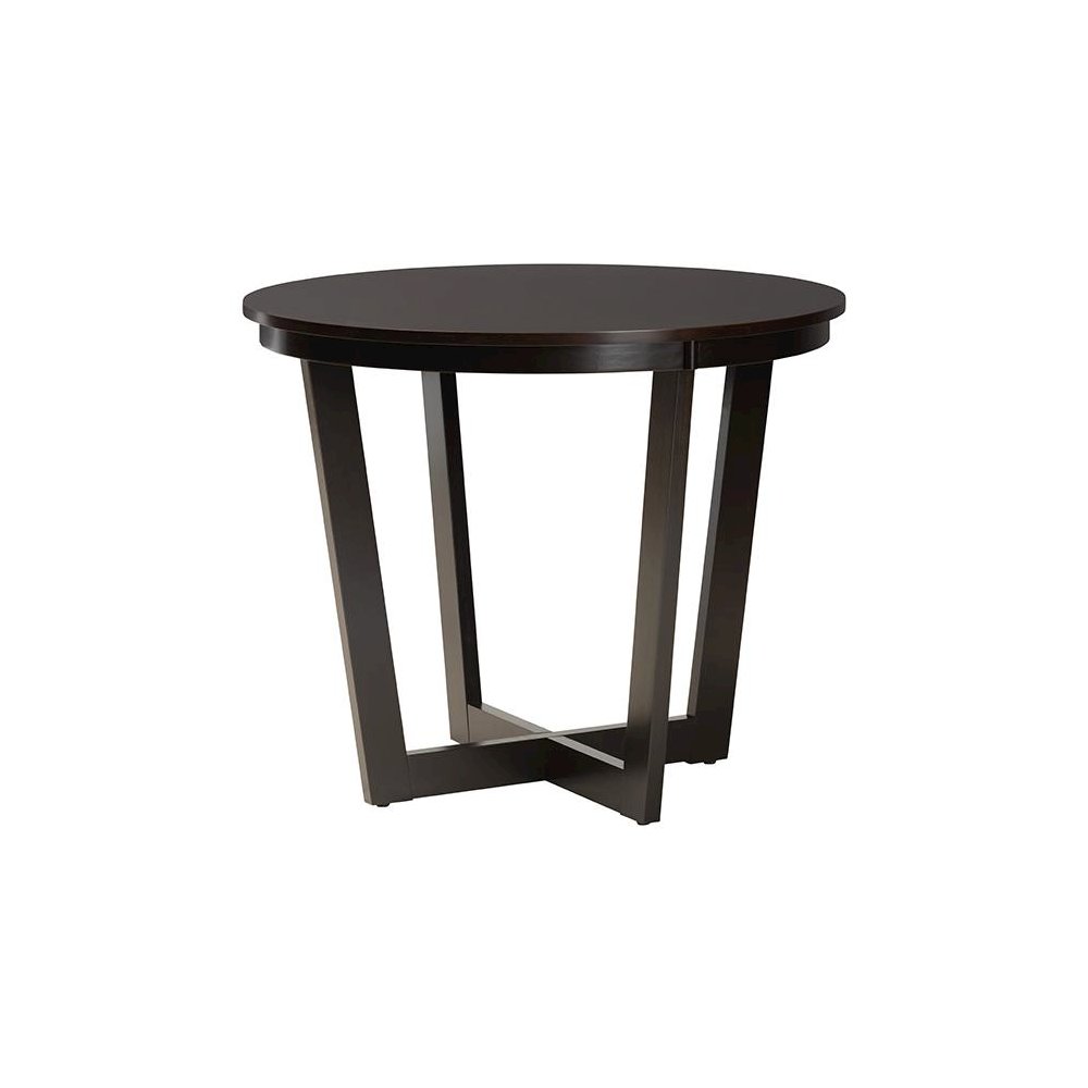 Aggie Modern Grey Fabric and Dark Brown Finished Wood 5-Piece Dining Set. Picture 3