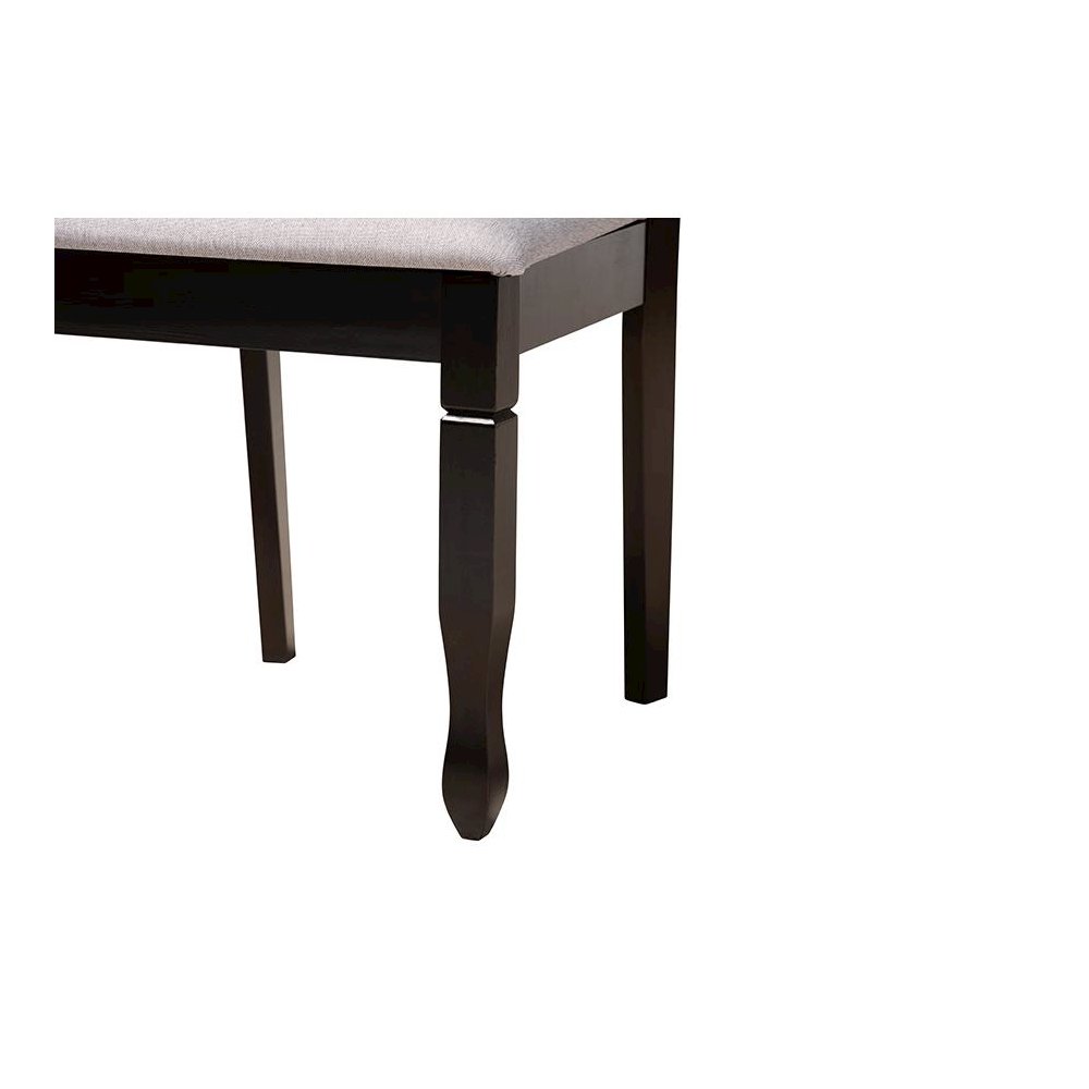 Mila Modern Grey Fabric and Dark Brown Finished Wood 5-Piece Dining Set. Picture 6