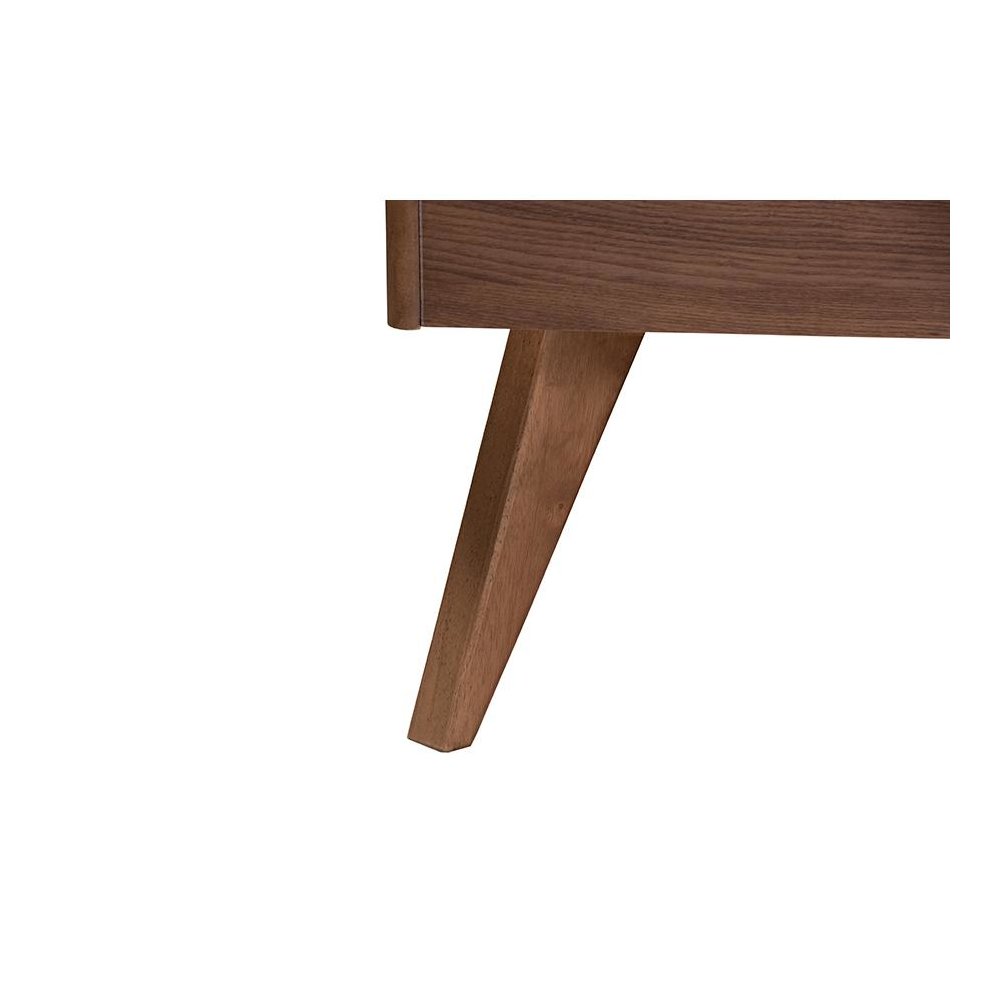 Mid-Century Modern Walnut Brown Finished Wood Full Size 3-Piece Bedroom Set. Picture 8