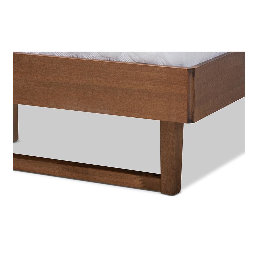 Ash Walnut Finished Wood Full Size Platform Bed. Picture 5