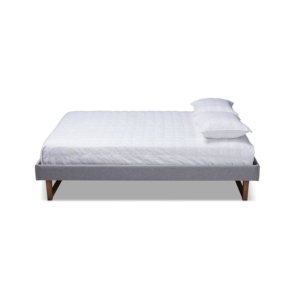 Walnut Brown Finished Wood Full Size Platform Bed Frame. Picture 2
