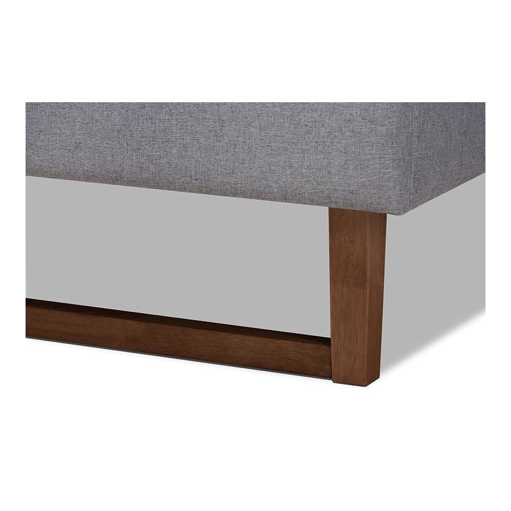 Walnut Brown Finished Wood Full Size Platform Bed Frame. Picture 4