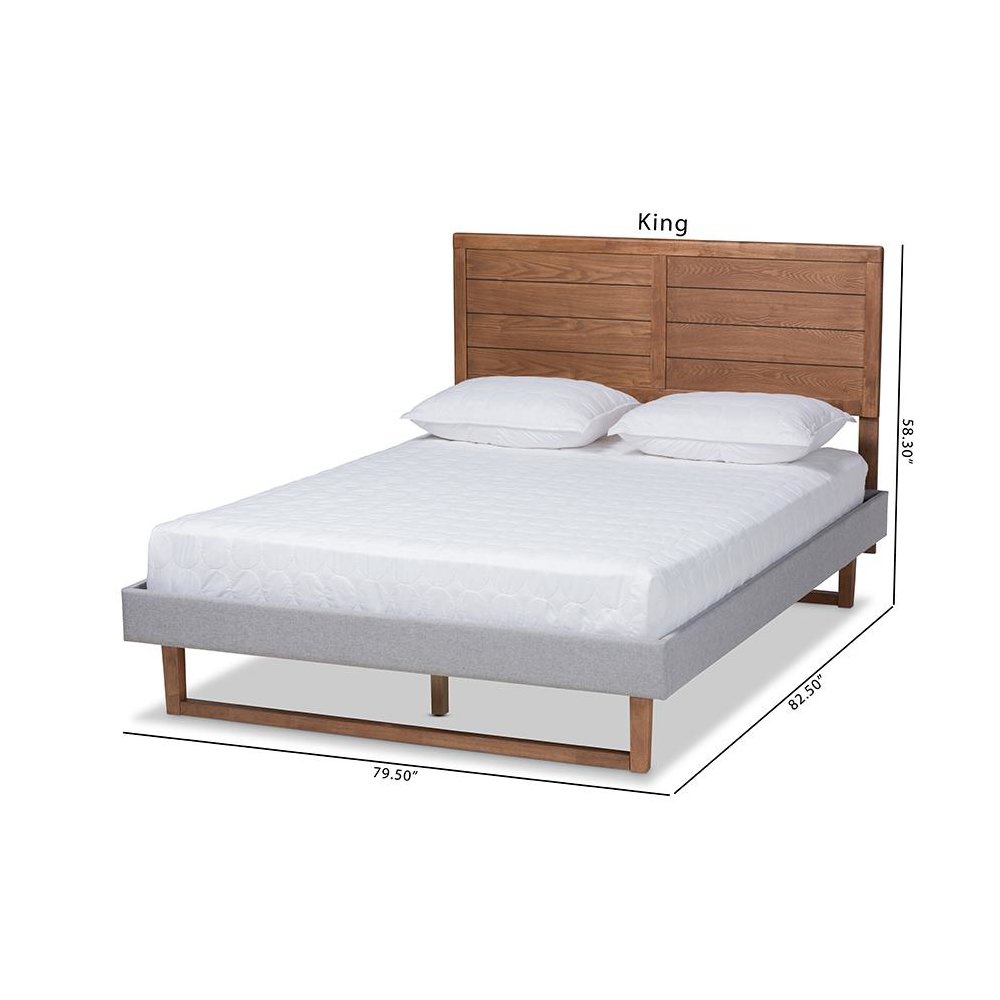 Walnut Brown Finished Wood Full Size Platform Bed. Picture 10