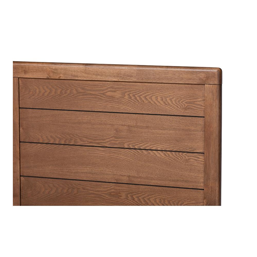 Walnut Brown Finished Wood Full Size Platform Bed. Picture 4