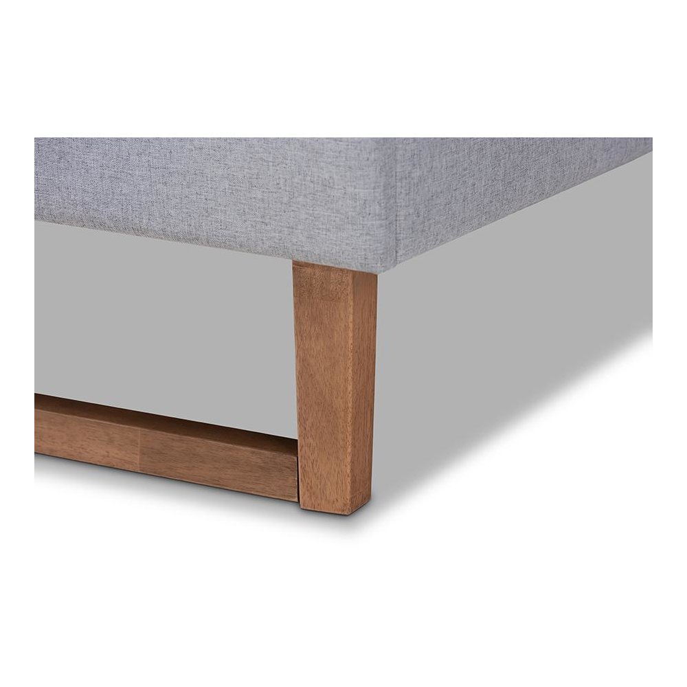 Walnut Brown Finished Wood Full Size Platform Bed. Picture 5
