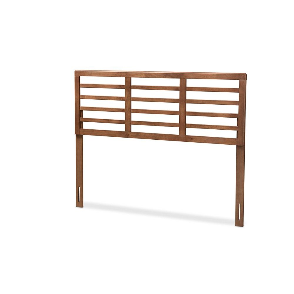 Walnut Brown Finished Wood Full Size Open Slat Headboard. Picture 1