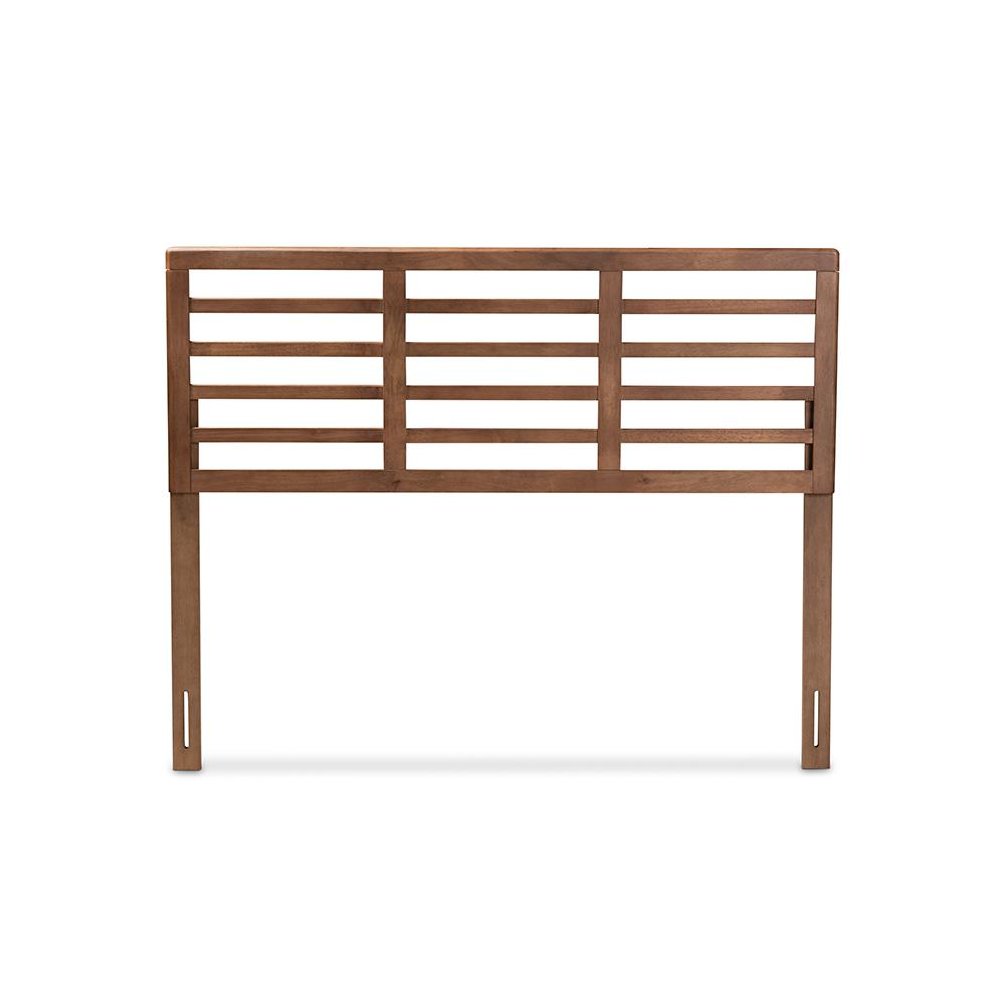 Walnut Brown Finished Wood Full Size Open Slat Headboard. Picture 2