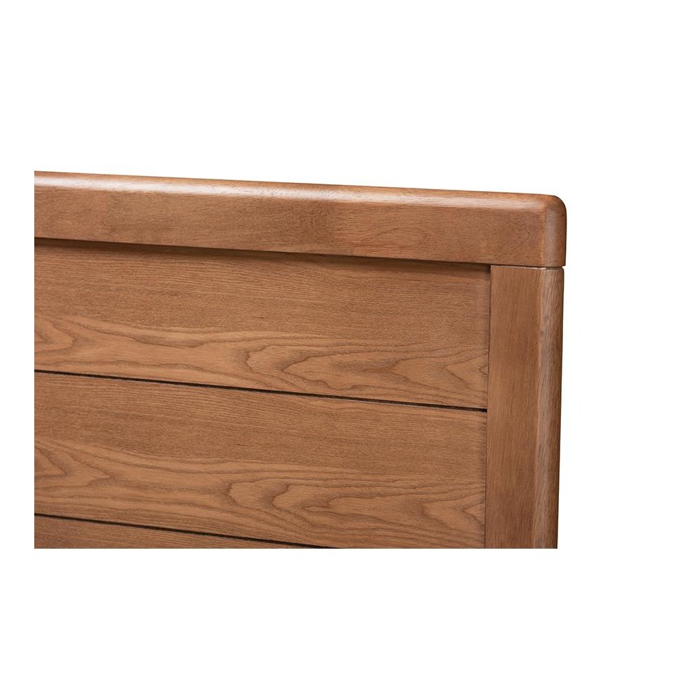 Seren Mid-Century Modern Walnut Brown Finished Wood Full Size Headboard. Picture 3