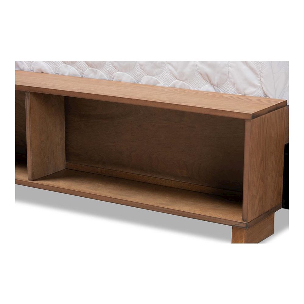 Wood King Size 4-Drawer Platform Storage Bed with Built-In Shelves. Picture 7