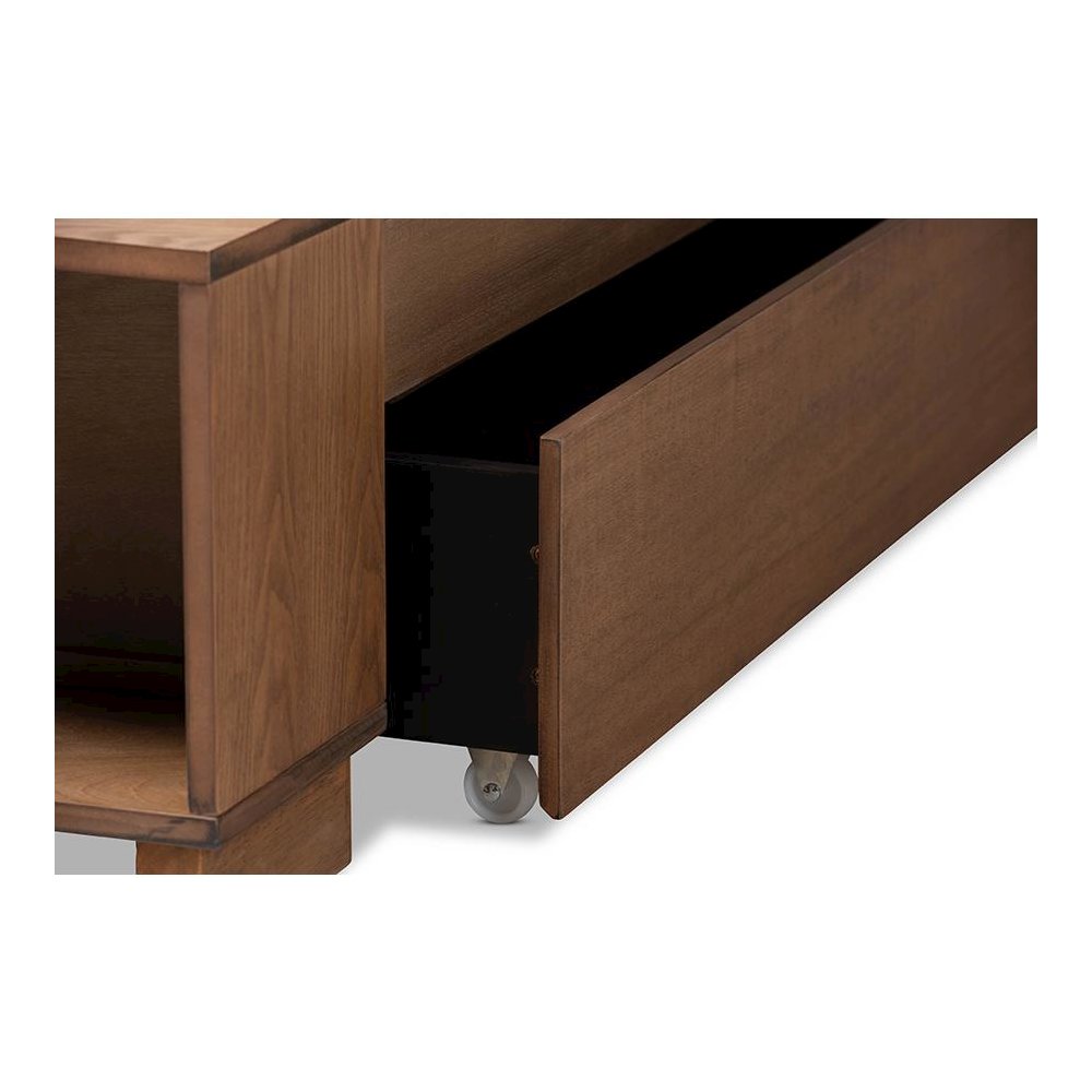 Wood King Size 4-Drawer Platform Storage Bed with Built-In Shelves. Picture 8
