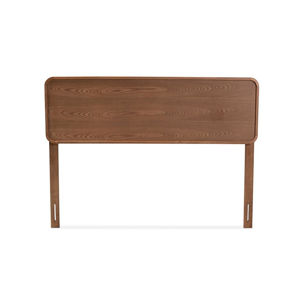 Mailene Mid-Century Modern Walnut Brown Finished Wood Full Size Headboard. Picture 2