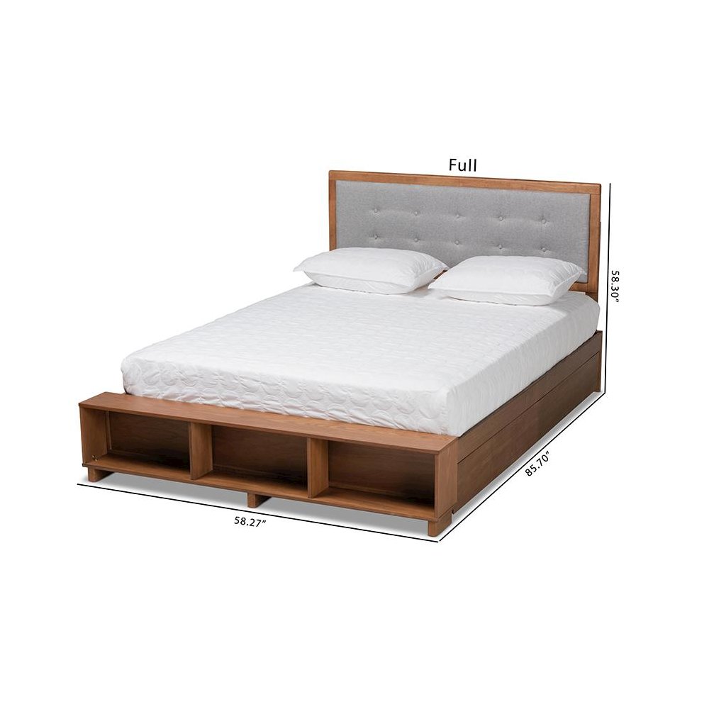 Walnut Brown Finished Wood 4-Drawer Full Size Platform Storage Bed. Picture 11