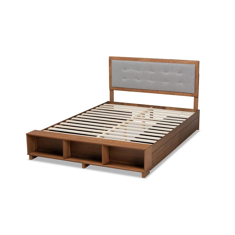 Walnut Brown Finished Wood 4-Drawer Full Size Platform Storage Bed. Picture 3