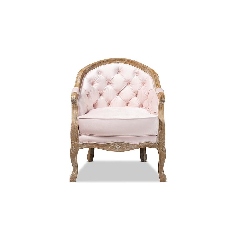 White-Washed Oak Wood Armchair. Picture 2