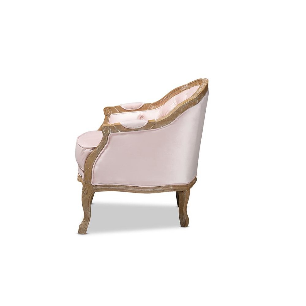 White-Washed Oak Wood Armchair. Picture 3