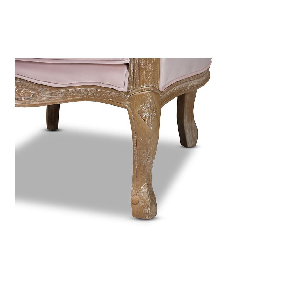 White-Washed Oak Wood Armchair. Picture 6