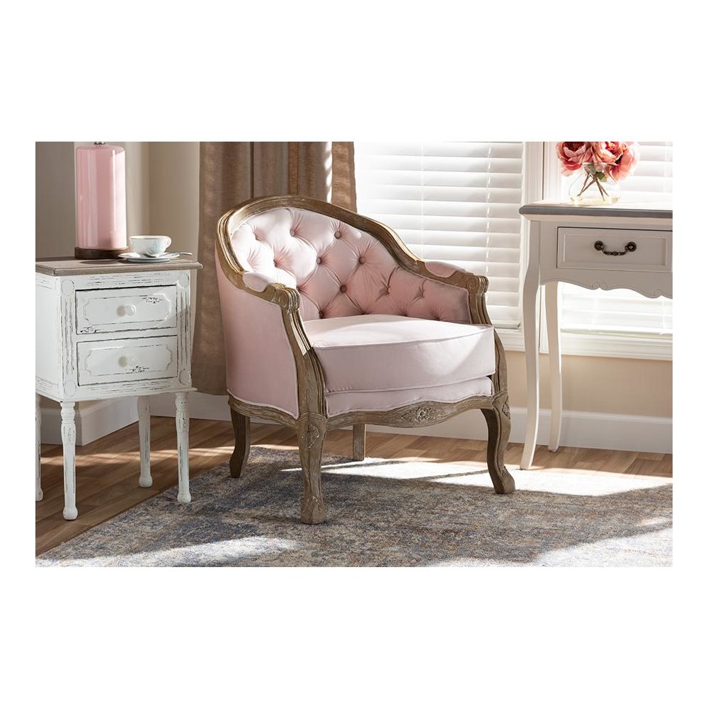 White-Washed Oak Wood Armchair. Picture 7