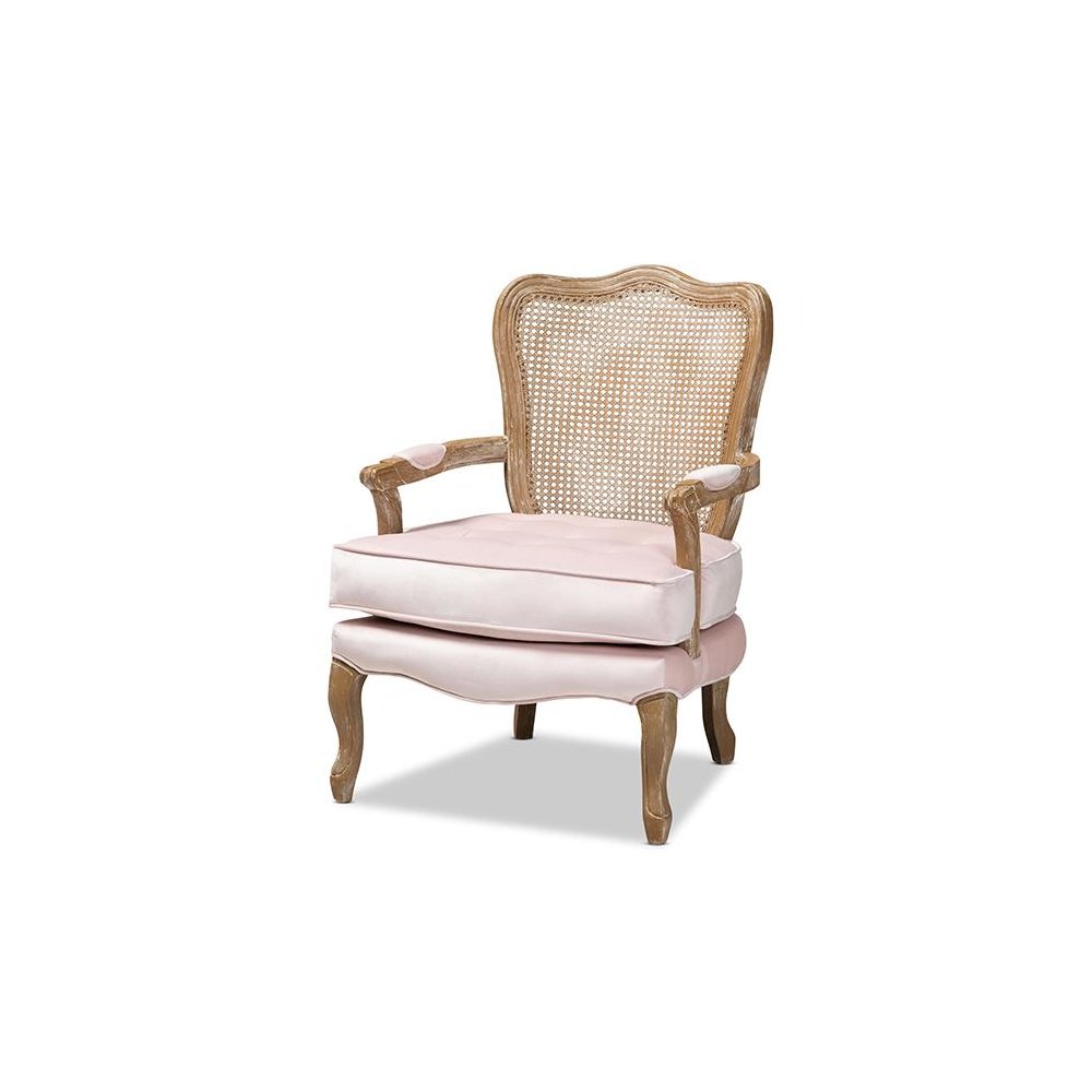 White-Washed Oak Wood Armchair. Picture 1