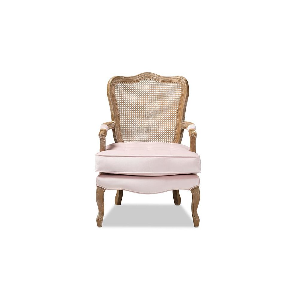 White-Washed Oak Wood Armchair. Picture 2