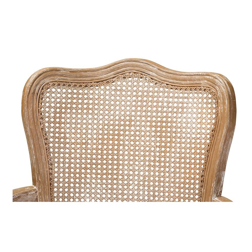 White-Washed Oak Wood Armchair. Picture 5