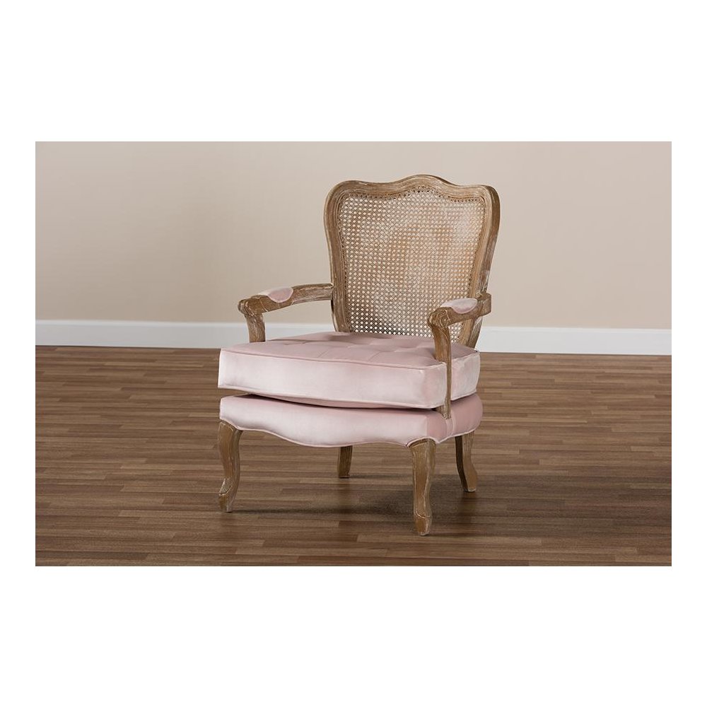 White-Washed Oak Wood Armchair. Picture 8